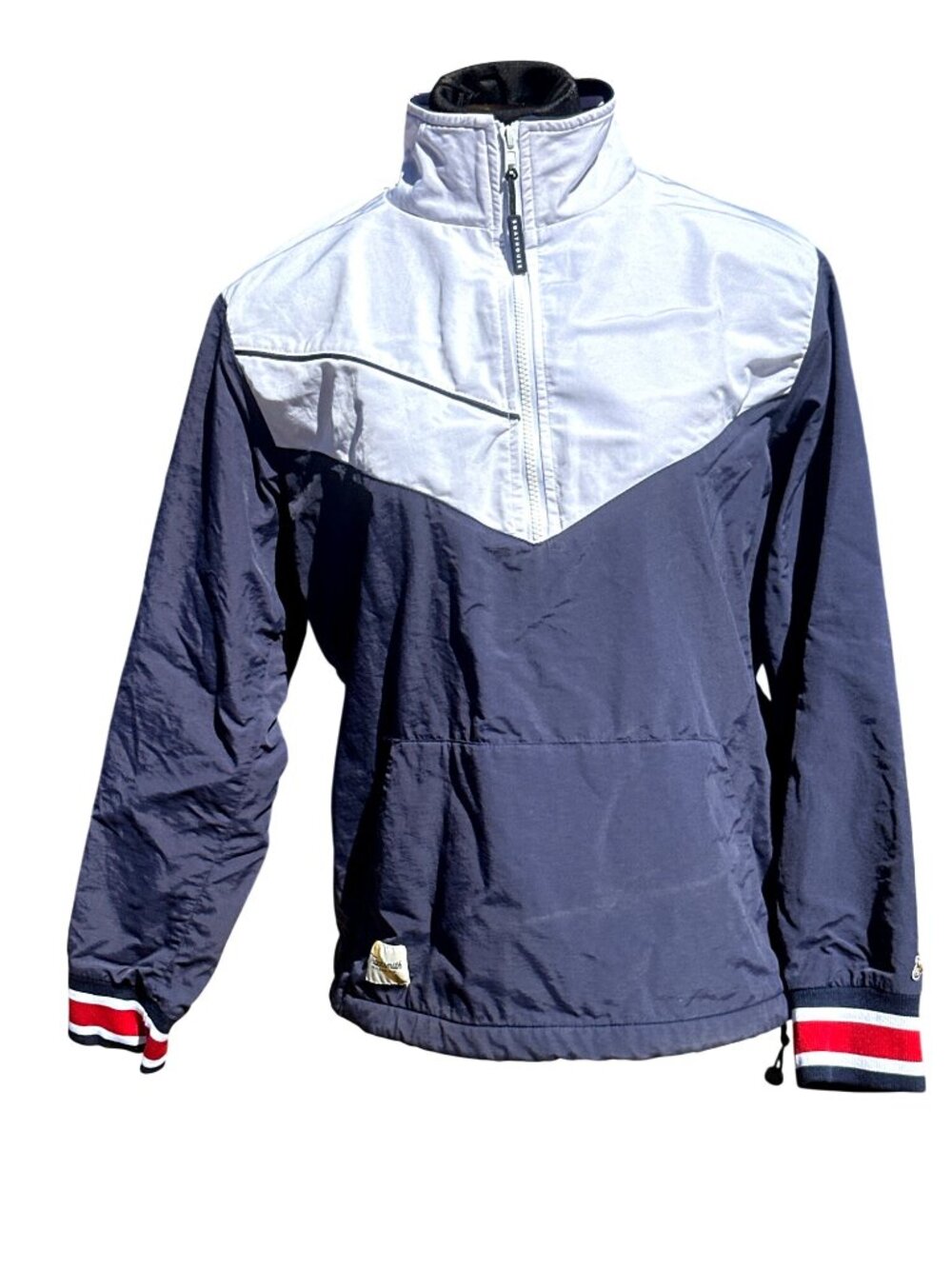 Boathouse Large Tracksmith Navy White Half Zip Rowing Pullover Retro Cuffs Prep - Picture 2 of 11
